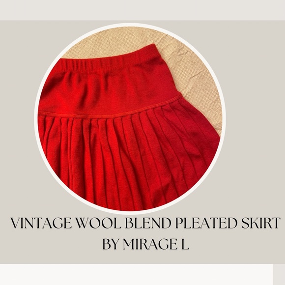 ***LAST CALL*** VINTAGE WOOL BLEND PLEATED SKIRT BY MIRAGE L - Picture 1 of 6